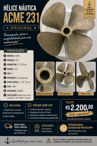 ? HÉLICE NÁUTICA ACME 231 ? 4 PÁS