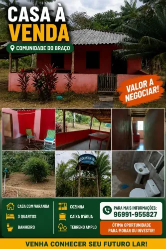 Vendo uma casa na comunidade do braço 