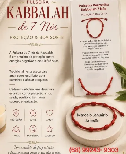Pulseira 7 nós com ou sem medalha