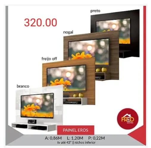 Painel pra tv de até 43 polegadas, entrega e monta
