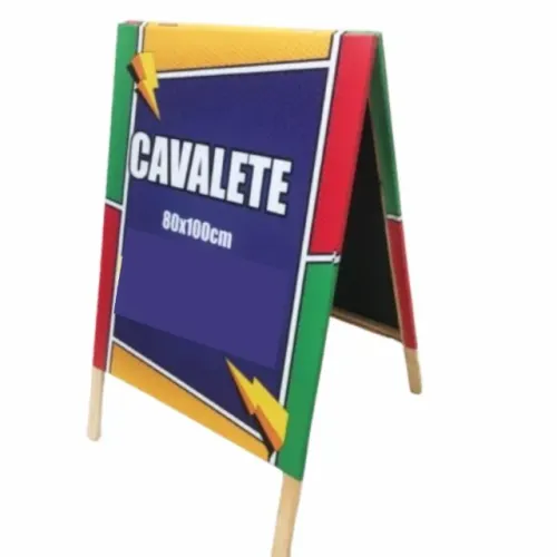 Cavalete de madeira com Lona dupla face
