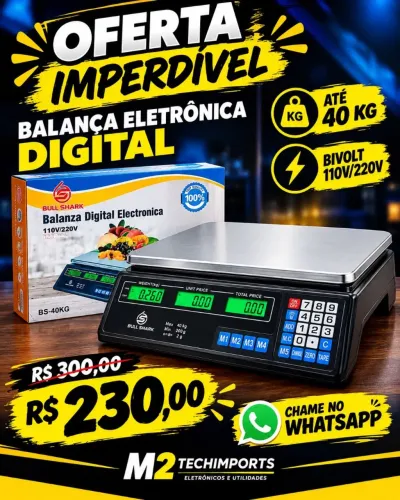 Balança digital eletrônica bivolt 40kg