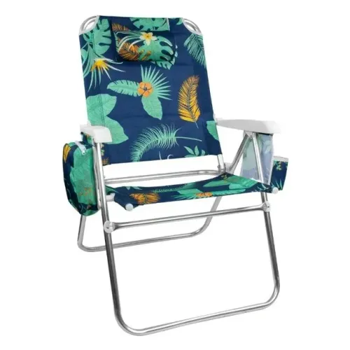 Cadeira de Praia Alta com Porta Copos da Kala