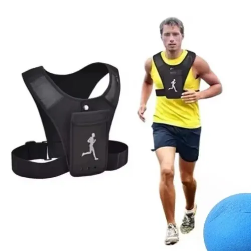 Colete Refletivo para Corrida com Suporte para Celular e Bolsos