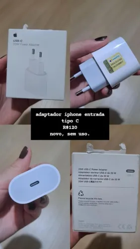 adaptador iphone 15 entrada tipo c novo original