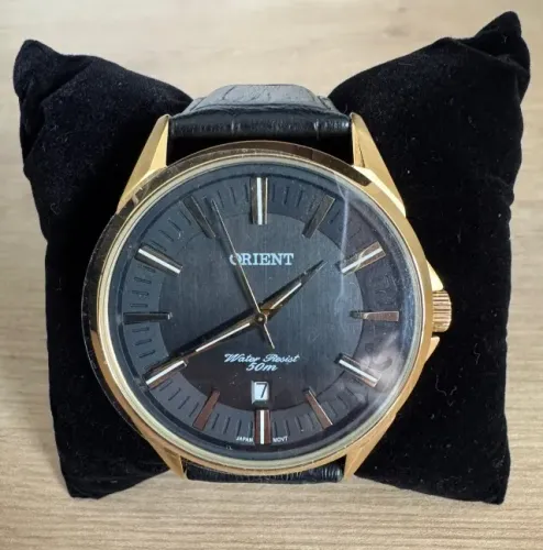 Relógio Orient Masculino Dourado Couro Mgsc1010 P1px