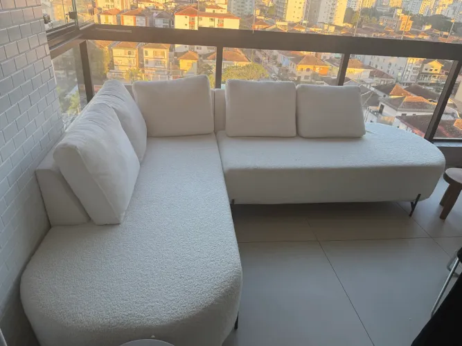 Sofá em L Orgânico Branco