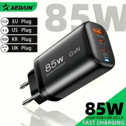 Carregador Turbo 85W XED Duplo USB-C Carga Rápida Notebook e Celular
