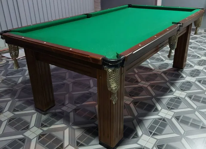 Mesa de bilhar! Madeira maciça rosa, tampo de pedra, super pesada! 2,23x1m