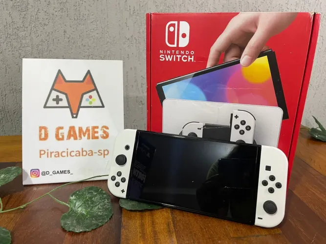 Nintendo Switch OLED Branco Semi Novo Desbloquead@.