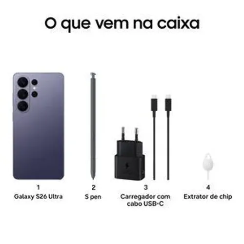 Ecossistema Samsung Galaxy S26 ULTRA 16gb 1tb BLACK+Relógio+Fone+Anel+Tag