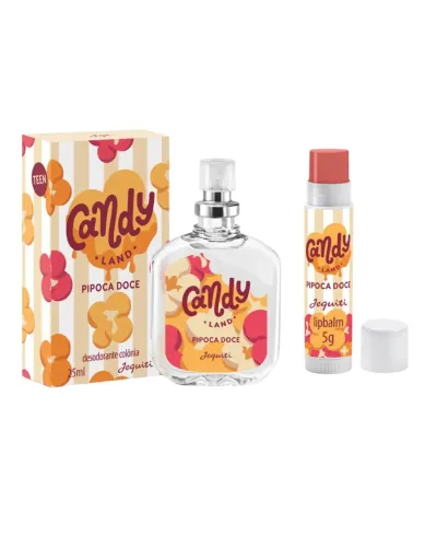 COMBO CANDY LAND PIPOCA DOCE COLÔNIA 25ML + HIDRATANTE LABIAL
