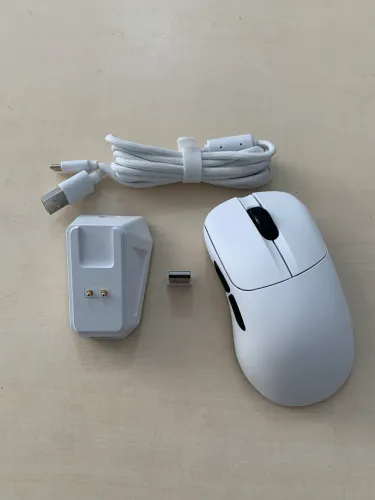 Promoção Delux M500 Pro PAW3395 8K c/ Dock Branco Novo