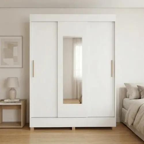 Guarda Roupa Marselha C/ Pé e Espelho - FRETE E MONTAGEM GRÁTIS!