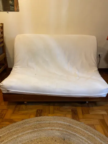 Sofá-Cama Futon Casal - Madeira Maciça (Articulável)