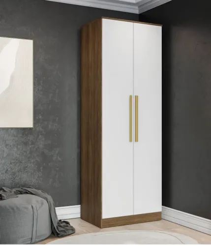 Guarda-Roupa 2 Portas Kappesberg Adapt Nogueira/Branco
