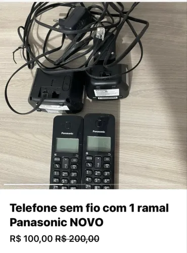 Telefone sem fio com 1 ramal Panasonic NOVO