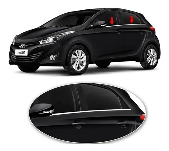 Kit Friso Capa Vidro Janela Pestana Cromada Hb20 Hb20s Hb20x Promoção!!!