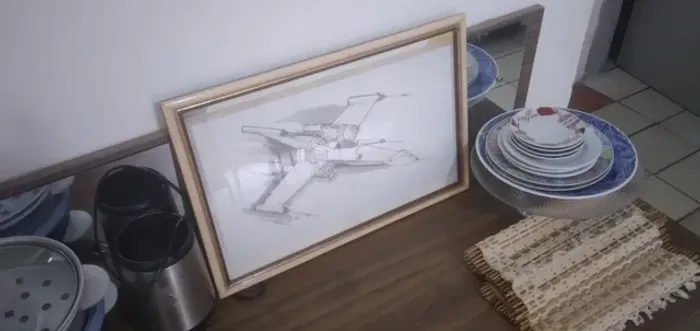 Quadro Star Wars X-Wing Ship Colécionavel da editora Salvat edição de 2013