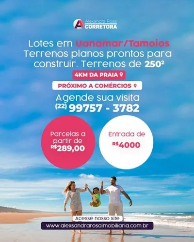 Lançamento loteamento em Unamar Tamoios Cabo Frio