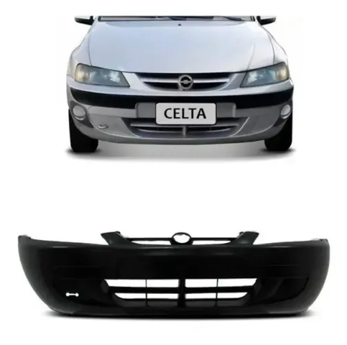 Parachoque Dianteiro Chevrolet Celta 2000 a 2006 - Preto Liso - Lumax