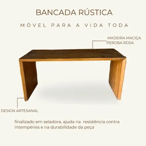 Bancada Rústica madeira maciça