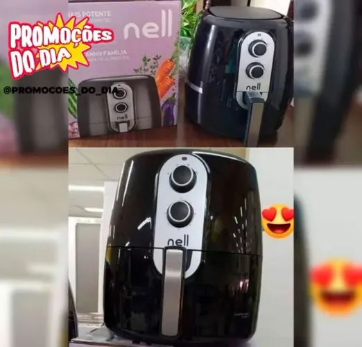 Lacrada Fritadeira Elétrica sem Óleo Air Fryer Grand Família 5,2L Nell - Preto