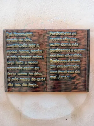 Quadro em gesso 3d com a oração do Pai Nosso