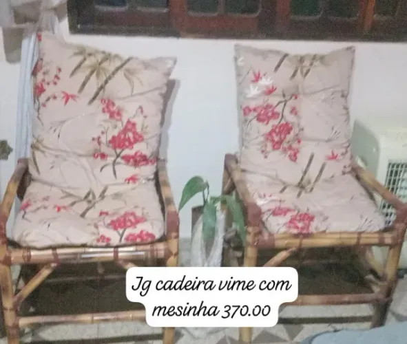 jogo cadeira vime com almodafa