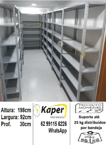 Estante de aço ( novo ) Ideal para escritórios, oficinas, salas de estoque e muito mais  !