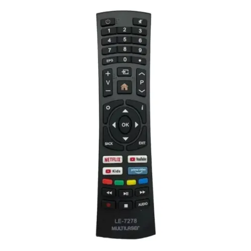 Controle Remoto TV Multilaser Smart Led 4k + Pilhas