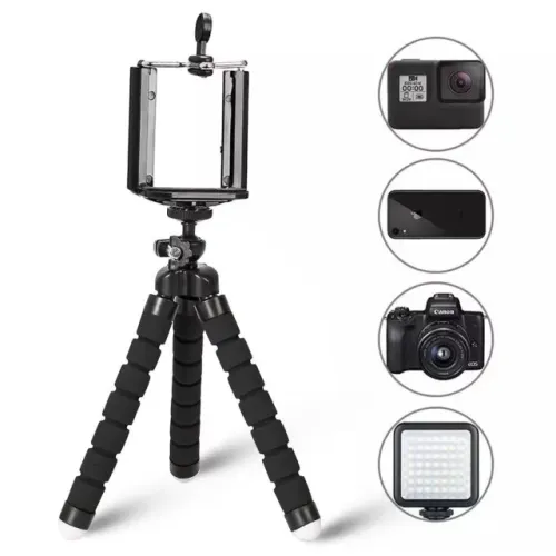 tripé para celulares e câmeras mini articulável modelo polvo  ns2611- preto