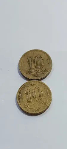 Moedas Antigas (Lote com  2) -10 Centavos-1946 S/sig Muito bem consevada.  Getúlio Vargas