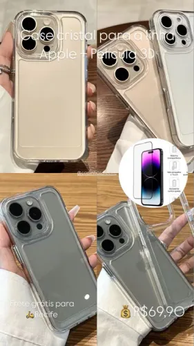 Capinha de Cristal para iPhone 16 pro max + Película 3D inclusa