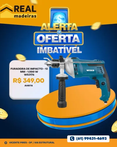 Furadeira de Impacto 1000W Wesco WS3176