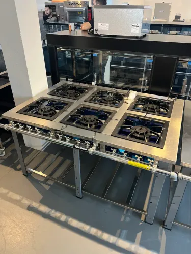 Fogão inox 6 bocas duplas 40x40 total inox nova pronta entrega