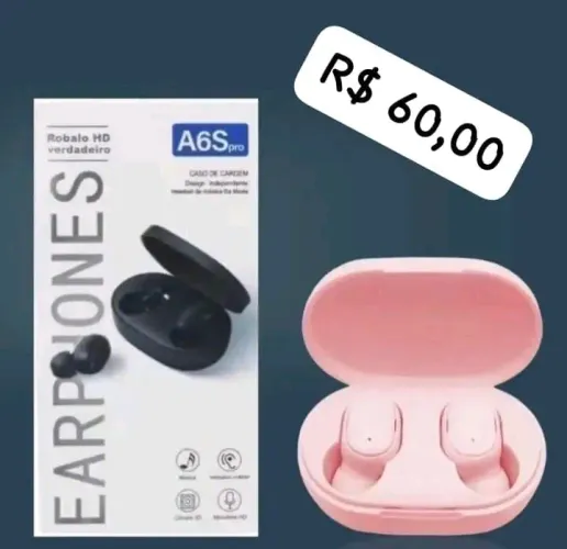 Fone bluetooth, sem fio, rosa 