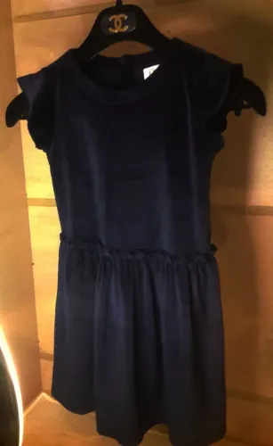 Vestido infantil - Marca GAP - Veludo Azul Marinho - 5 anos