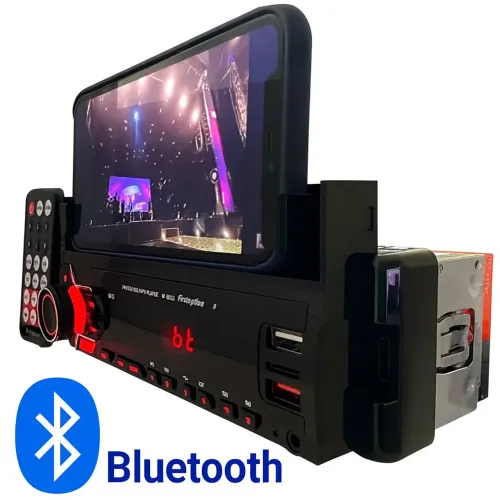 Radio Carro Radio automotivo Som Carro Com Suporte Celular , USB, Bluetooth e 2 usb