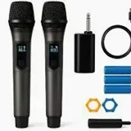Microfone duplo sem fio, profisional.