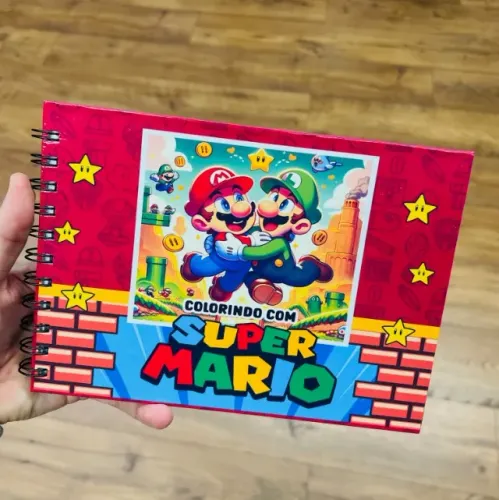Livro Capa Dura Super Mario Para Colorir