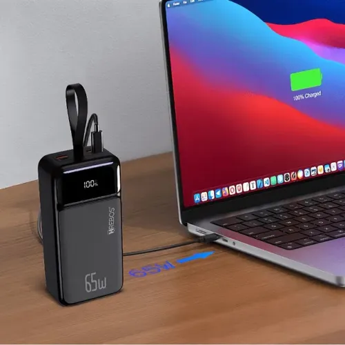 Power Bank HREBOS PB-958 Turbo 65W PD/QC 3.0 Display Digital Carregamento Rápido Novo
