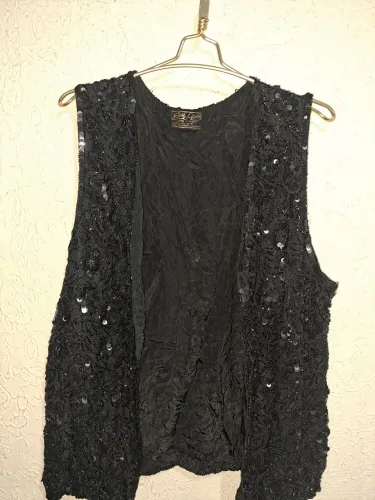 Colete de Paetês Preto