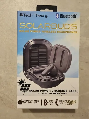 Fones de ouvido sem fio SolarBuds - Carregamento solar