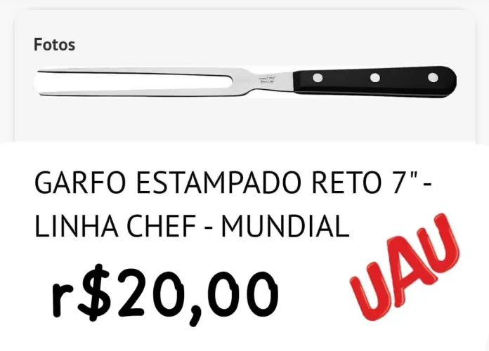 Garfo Estampado Reto 7" - Linha Chef - Mundial