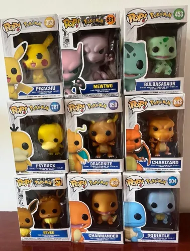 Coleção de Funko Pop Pokemon - 9 peças - Pikachu