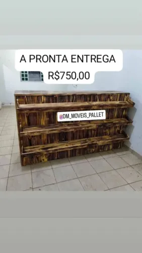 Balcão expositor rústico pallet 