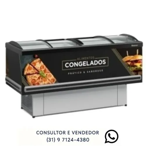 Ilha Para congelados 2M Vidro Curvo Gelopar Nova