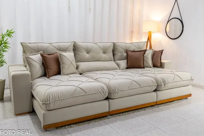 Sofá Retrátil Reclinável Bello 3.20m Molas Ensacadas rf876