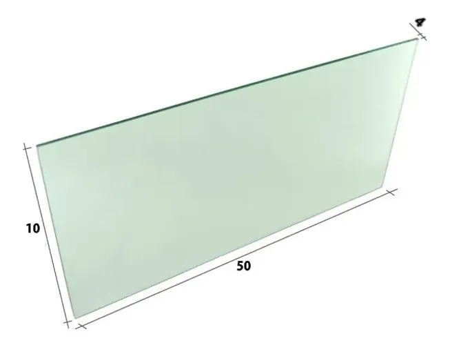 Vidro Temperado Para Balcão Modulado 4mm 10x50cm - Pct 20 Un